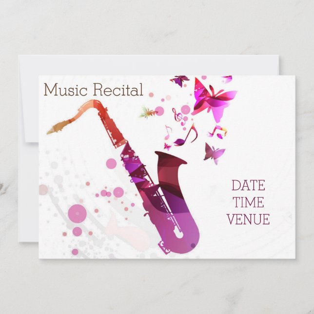Invitation Spectacle de musique de récital de saxophone migno (Devant)