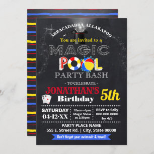 Invitation Spectacle magique et fête d'anniversaire de billar