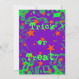 Invitation Spellbound violet 'Trick or Treat ? '