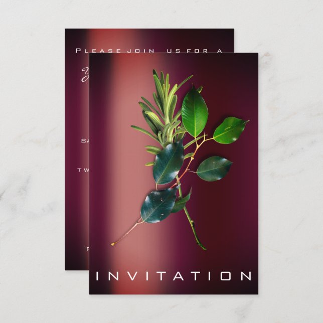 Invitation Spices Chef italien Dîner Durabilité Vert (Devant / Derrière)