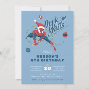 Invitation Spider-Man Deck the Halls Fête Anniversaire