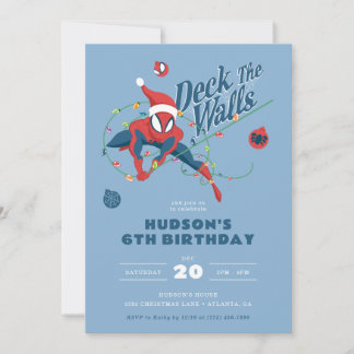 Invitation Spider-Man Deck the Halls Fête Anniversaire