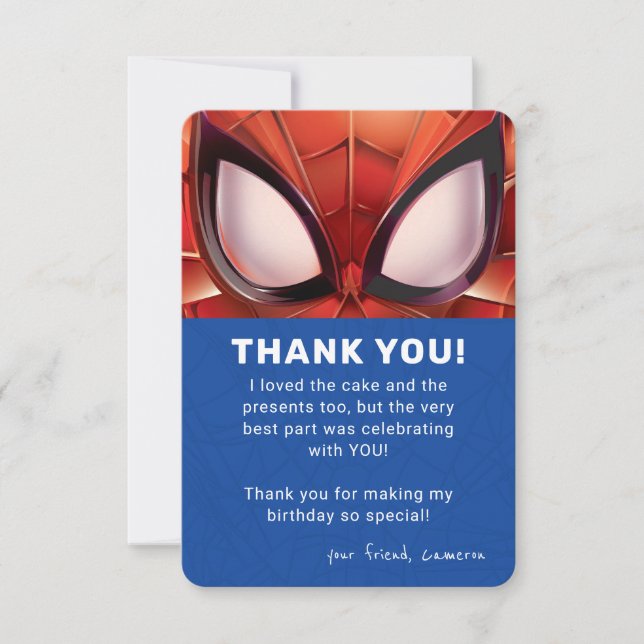 Invitation Spider-Man | Super Héros Merci d'anniversaire (Devant)