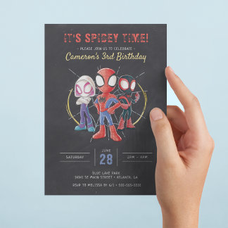 Invitation Spidey et ses amis Extraordinaires Chalkboard Anni