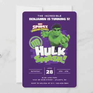 Invitation Spidey et ses amis Extraordinaires Hulk Anniversai