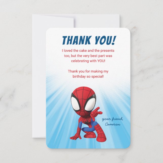 Invitation Spidey et ses amis Extraordinaires Merci d'anniver (Devant)