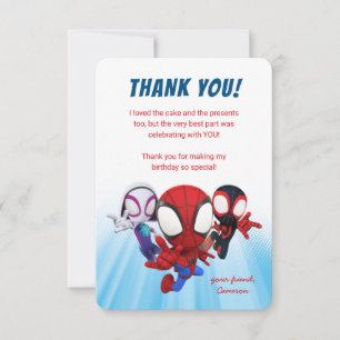 Invitation Spidey et ses amis Extraordinaires Merci d'anniver