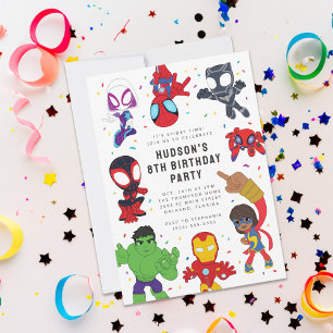 Invitation Spidey et ses amis incroyables Anniversaire Confet