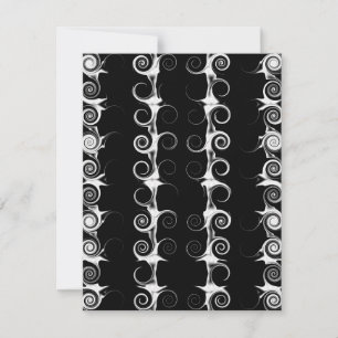 Invitation Spirales et volutes motif noir et blanc
