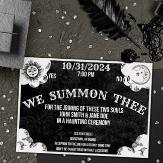 Invitation Spirit Board Gothique Halloween Mariage ou douche