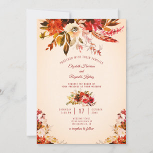 Invitation Splendor d'automne Aquarelle Floral Mariage d'ivoi