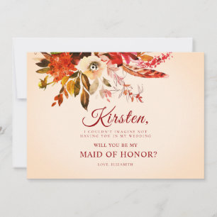 Invitation Splendor D'Automne Floral Ivory Soyez Ma Fille D'H