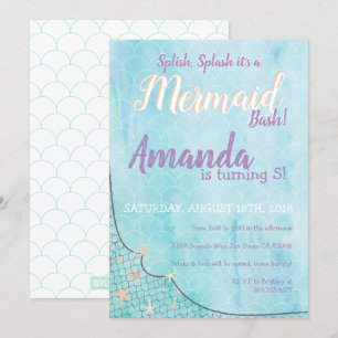 Invitation Splish Splash C'est un thème d'anniversaire de Mer