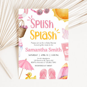 Invitation Splish Splash Fête de Naissance d'Été Bébé