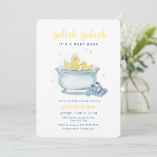 Invitation Splish Splash Maman Canard Bébé Douche