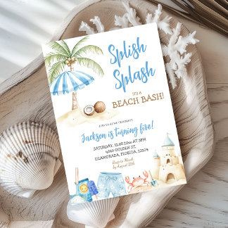 Invitation Splish Splash Summer Beach Bash Boy Anniversaire