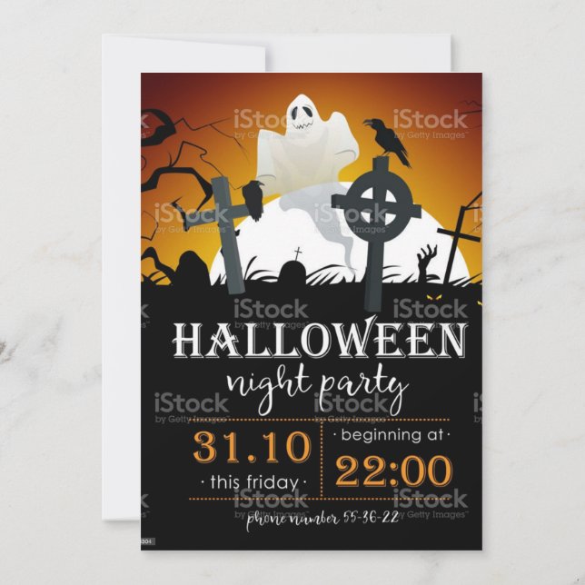 Invitation Spooktacular Dark Haunted House Halloween Party  (Dos)