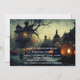 Invitation Spooktacular Dark Haunted House Halloween Party