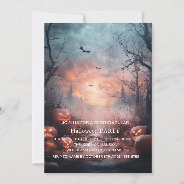 Invitation Spooktacular Dark Haunted House Halloween Party I (Devant)