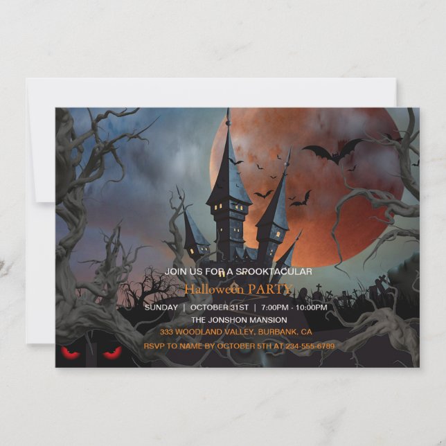 Invitation Spooktacular Dark Haunted House Halloween Party I (Devant)