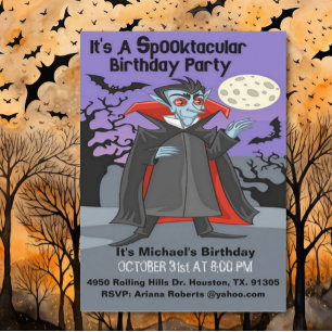 Invitation Spooktacular Dracula Anniversaire Halloween Party