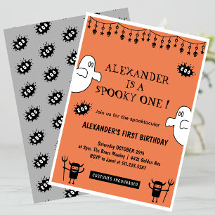 Invitation Spooktacular Éffrayant un Halloween 1er anniversai
