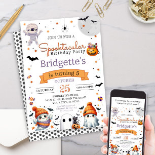Invitation Spooktacular Ghost mignon Halloween fête d'anniver