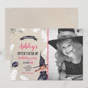 Invitation Spooktacular Halloween Witch Casquette Fantôme Ann