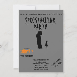 Invitation Spooktacular Party Halloween fantôme et enfant
