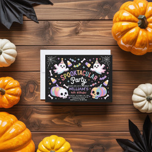 Invitation Spooktacular Party Pastel Ghost Halloween