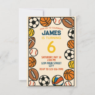 Invitation Sport de garçon Football Anniversaire Thème de fêt