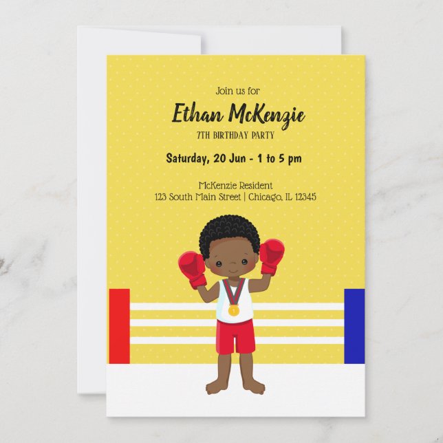 Invitation Sport de kickboxing (Devant)