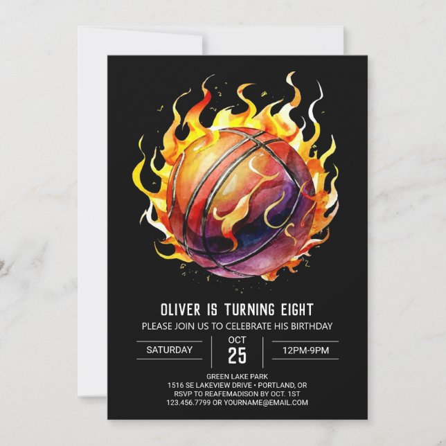 Invitation Sport Pastel Boy Basketball Anniversaire (Devant)