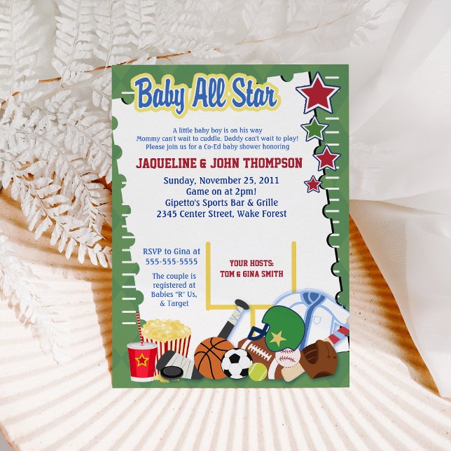 Invitation SPORTS AMATEURS DE FOOTBALL STAR Baby shower Invit (Créateur téléchargé)