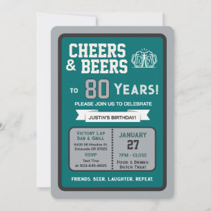 Invitation Sports Bar Anniversaire Acclamations et Bières pou