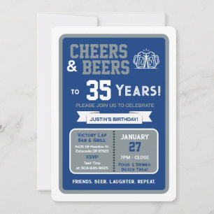 Invitation Sports Bar Anniversaire Acclamations et Bières pou