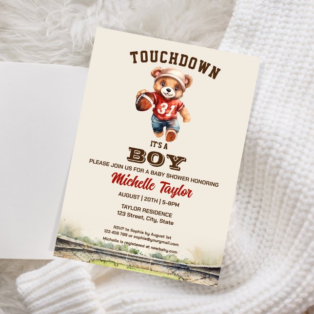 Invitation Sports Boy Football C'est un garçon Baby shower Ou (Créateur téléchargé)