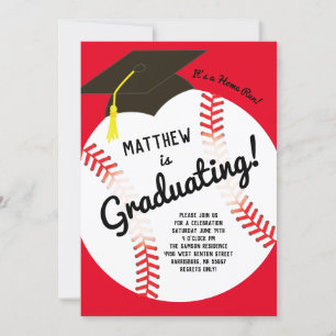 Invitation Sports de la fête de la graduation de baseball