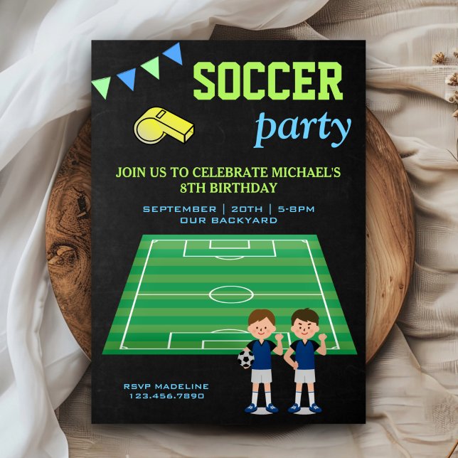Invitation Sports Thème Garçons Football Anniversaire (Créateur téléchargé)