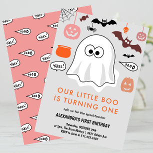 Invitation Spotacular mignon fantôme Halloween 1er anniversai