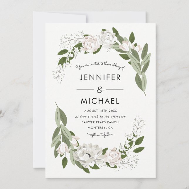 Invitation Spriges Mariages d'ivoire et de broussailles (Devant)