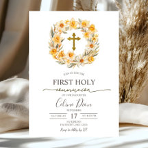 Spring Floral Daffodil Wreath 1st Holy Communion