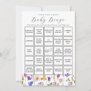 Invitation Spring Flowers Trouvez l'invité Bingo Bingo Game C