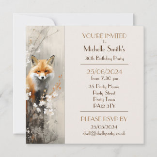 Invitation Spring Fox fête d'anniversaire