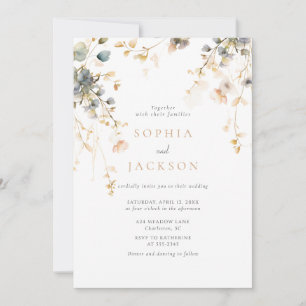Invitation Spring Garden Boho Fleur sauvage Beige Blue Mariag