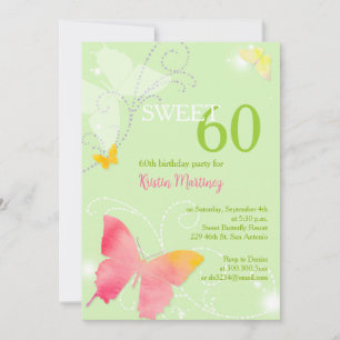 Invitation Spring Green Sweet 60e fête d'anniversaire