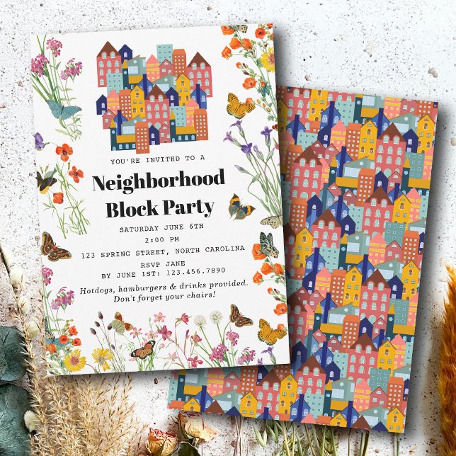 Invitation Spring Neighborhood BBQ Block Party (Spring Neighborhood BBQ Block Party Invitation)