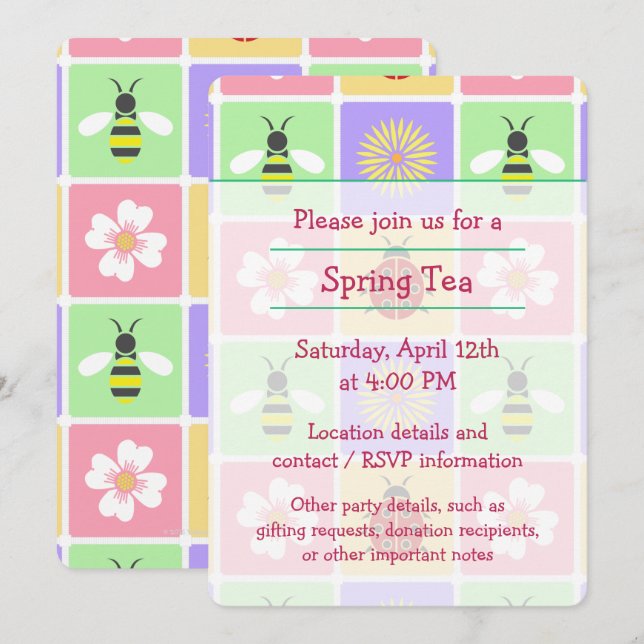 Invitation Spring Patches Party (Devant / Derrière)