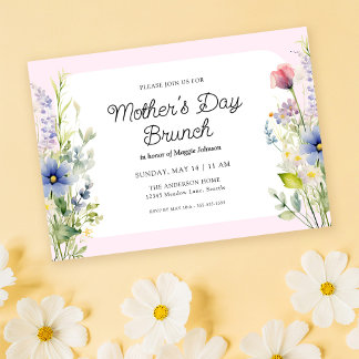 Invitation Spring Wildflowers Mother's Day Brunch