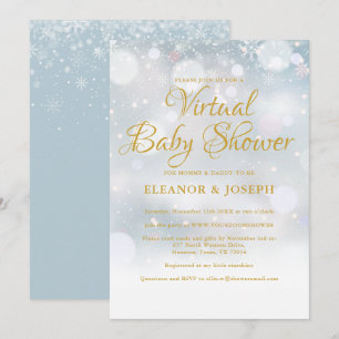 Invitation Sprinkle de Baby Shower Virtuel d'Hiver